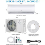 Garvee 9000 BTU Mini Split Air Conditioner and Heat, Mini AC Unit with Heat Pump & WiFi-Enabled, 115V, White