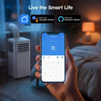 Simzlife Smart Portable Air Conditioner 14000 BTU, 3-in-1 AC for 400 Sq.Ft, APP Control, Self-Evaporative System, White