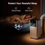 Simzlife Smart Portable Air Conditioner 8000 BTU Fast Cooling AC for Room up to 250 Sq.Ft, 3 in 1 Function, APP Control, Ultra-Quiet, White
