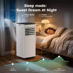 Simzlife Portable Air Conditioner 10000 BTU(DOE) 3-in-1 AC with Cooling Dehumidifier Fan Sleep Mode for 450 Sq.Ft, Adjustable Window Kits, White
