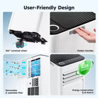 Simzlife Portable Air Conditioner 10000 BTU(DOE) 3-in-1 AC with Cooling Dehumidifier Fan Sleep Mode for 450 Sq.Ft, Adjustable Window Kits, White