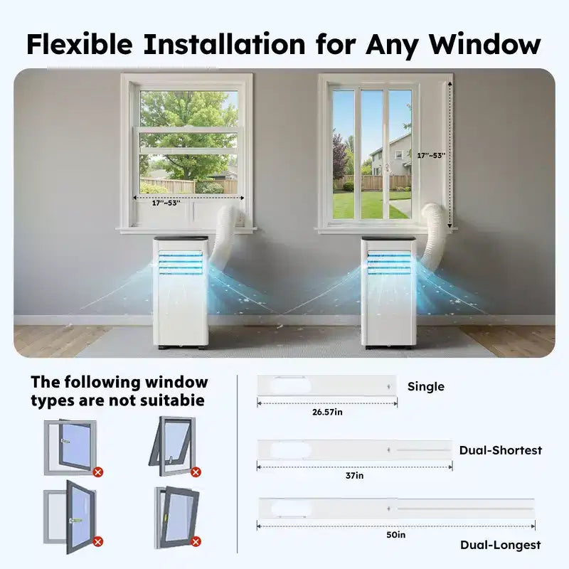Simzlife Portable Air Conditioner 8000 BTU Fast Cooling AC Unit for Room up to 350 Sq.Ft, 3 in 1 Function, Remote Control