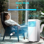 R.W.FLAME 10,000 BTU Portable Air Conditioner with Remote Control, 3-in-1 Air Conditioner with Digital Display, 24H Timer, Installation Kit for Home