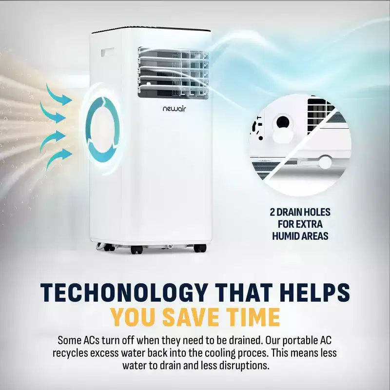 Newair 10,000 BTU Portable Air Conditioner, Dehumidifier, and Fan