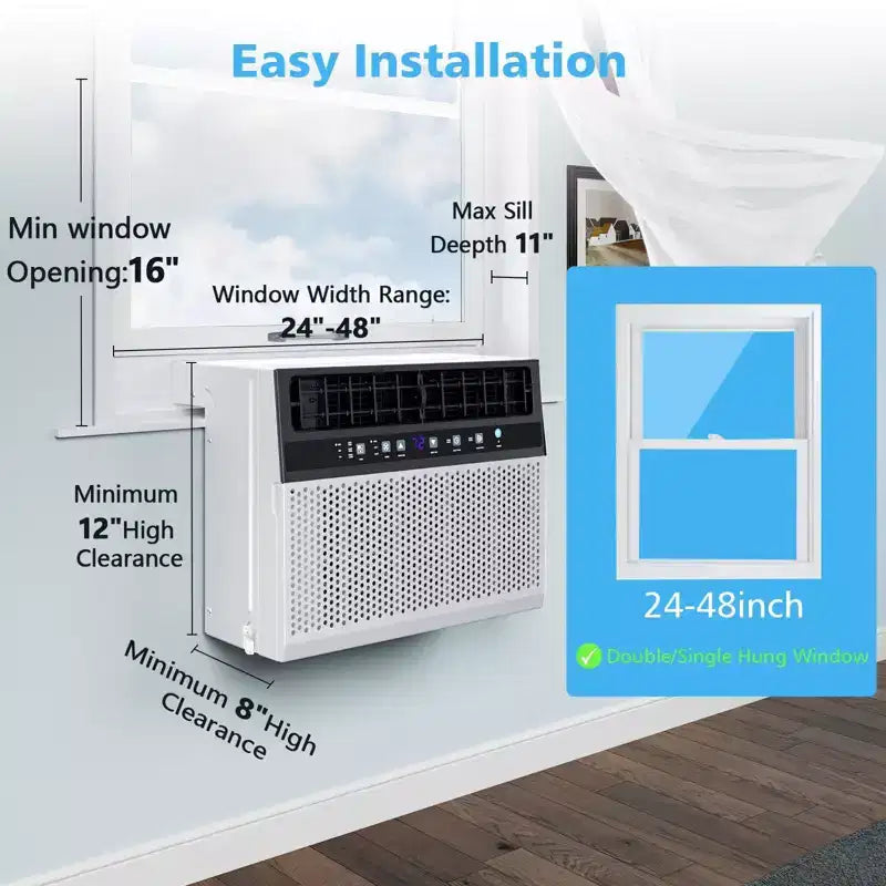 Window Air Conditioner 10000 BTU, 3 in 1 Ac Window Unit for Room Cools up to 450 Sq.Ft, Energy Saving mode,3 Fan Speeds & Quiet Operation
