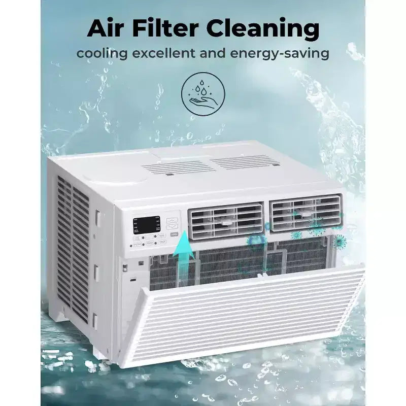 8,000 BTU Window Air Conditioner with Remote Control, Smart Window AC Unit with Dehumidifier, Fan, Energy Saving, for Home/Living Room