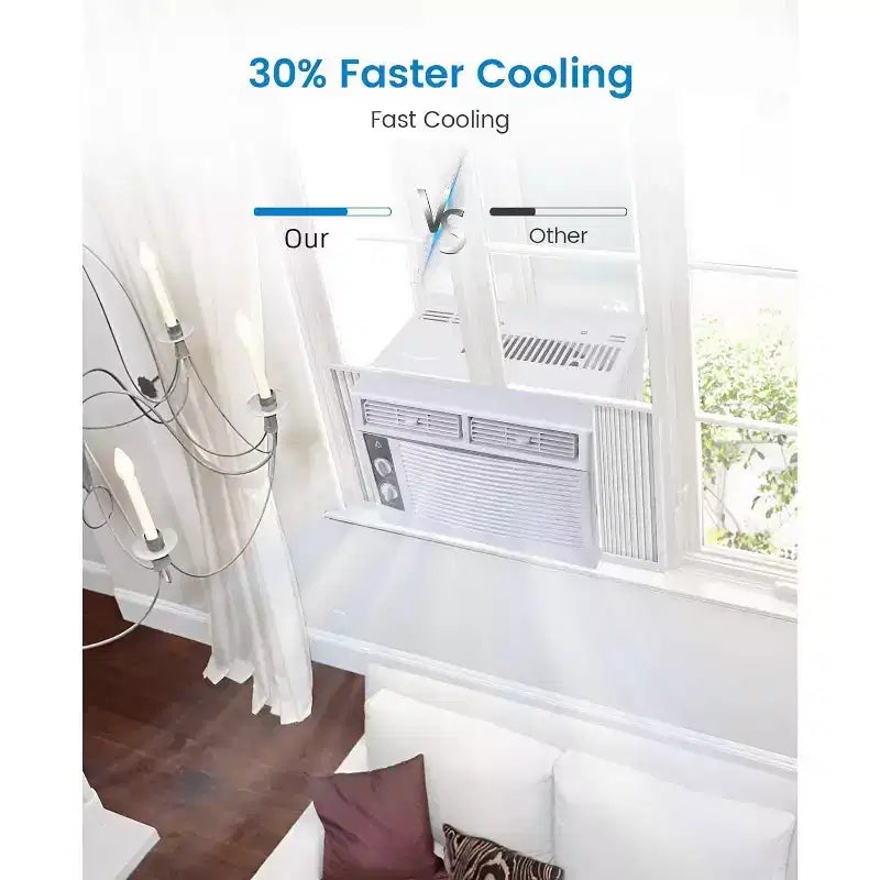 Garvee 5000 BTU Window Air Conditioner with Mechanical Controls and Reusable Filter, White