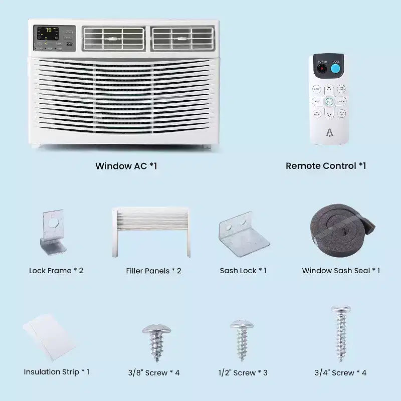8000Btus Window Air Conditioner, 3-In-1 AC Unit Cooler With Smart App Control & Dehumidifier & 3 Fan Speed & Remote, Cooling Rooms Up to 350 Sq. Ft