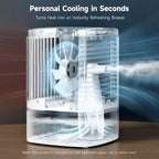 HiCOZY Portable Air Cooling Fan with Mister, Mini AC Air Cooler Humidifier for Desktop