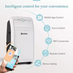 Ukoke USPC01W Smart WiFi Portable AC, 12,000 BTU, App & Remote Control, 4-in-1 Cool/Heat/Dehumidifier/Fan, for Rooms up to 400 Sq. Ft, White