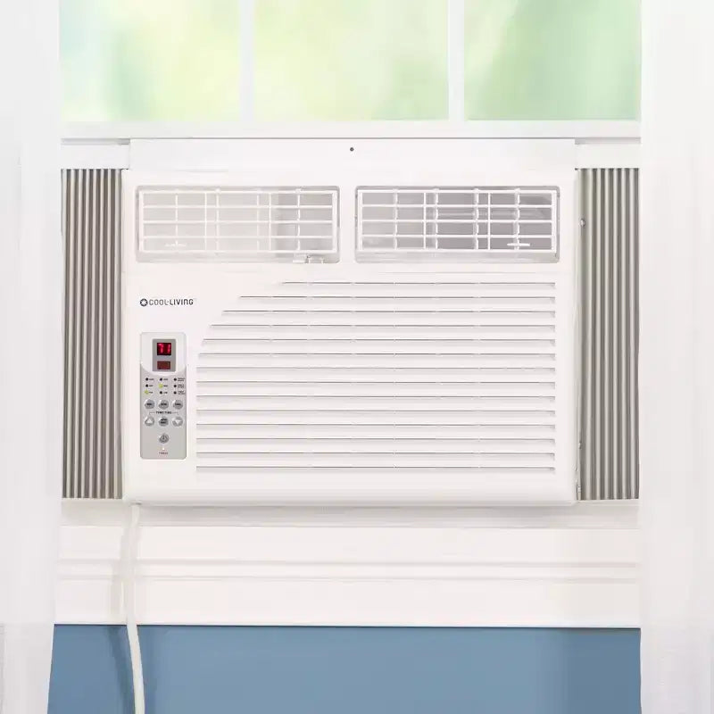 Cool-Living 10,000 BTU Window Mount Room Air Conditioner with Installation Kit and Remote Control, Cools Rooms Up To 450 Square Feet, White