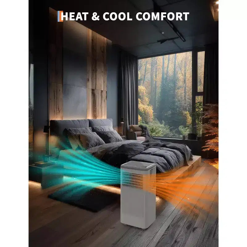 10,000 Btu Portable Air Conditioner with Heater For Room Up to 350 Sqft,3-In-1 Free Standing AC Unit With Fan & Dehumidifier, Sleep Mode, Auto Swing