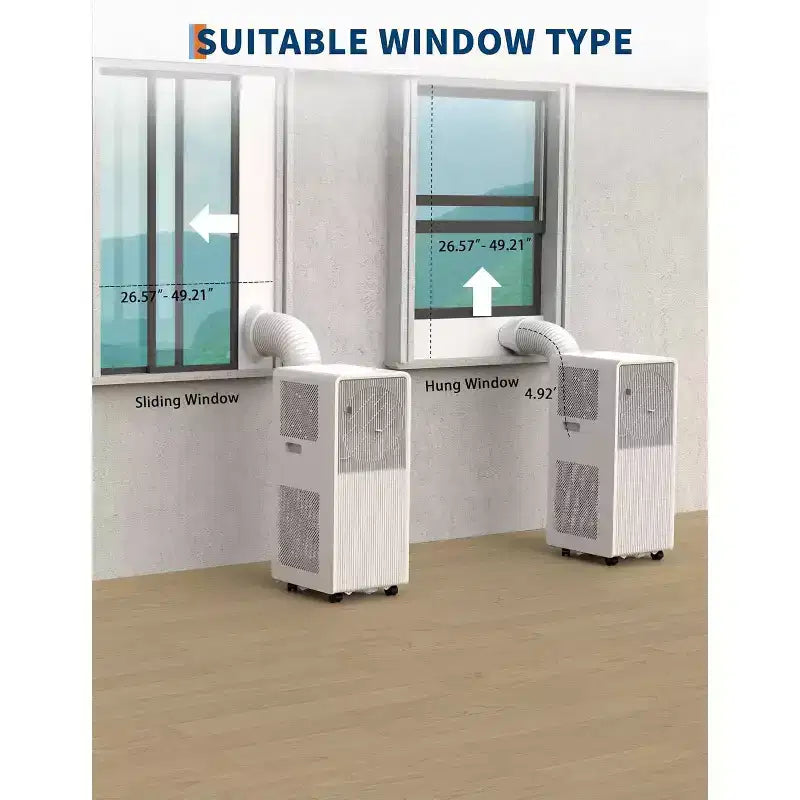 Garvee 14000 BTU Portable Air Conditioner, Modern White Easy-Control Panel, Energy Efficient Cooling for Large Rooms Home Office