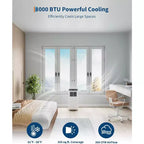 Unidad de aire acondicionado portátil Garvee de 8000 BTU, ventilador de enfriamiento 3 en 1, deshumidificador, control remoto, temporizador de apagado, kit para ventana para habitaciones de hasta 32,5 m²