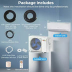 Costway 12000 BTU Mini Split Air Conditioner & Heater with 1 Ton Heat Pump Installation Kit