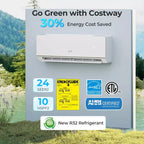 Costway 12000 BTU Mini Split Air Conditioner & Heater with 1 Ton Heat Pump Installation Kit