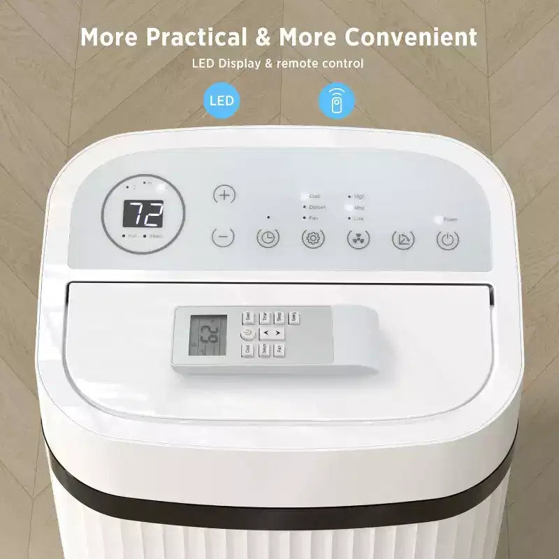 Aires acondicionados portátiles ZAFRO de 12.000 BTU enfrían habitaciones de hasta 51 m², aire acondicionado portátil con funciones de enfriamiento, ventilador, deshumidificador y modo nocturno, blanco