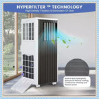 8000 BTU Portable Air Conditioner, 3-in-1 AC with Dehumidifier & Fan, for Rooms up to 350 Sq.Ft, with Remote & Window Kit