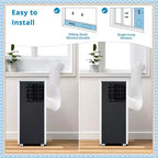 8000 BTU Portable Air Conditioner, 3-in-1 AC with Dehumidifier & Fan, for Rooms up to 350 Sq.Ft, with Remote & Window Kit
