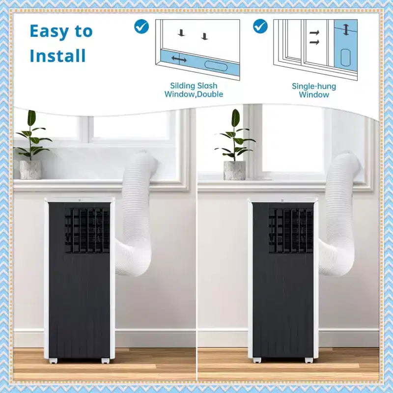 8000 BTU Portable Air Conditioner, 3-in-1 AC with Dehumidifier & Fan, for Rooms up to 350 Sq.Ft, with Remote & Window Kit