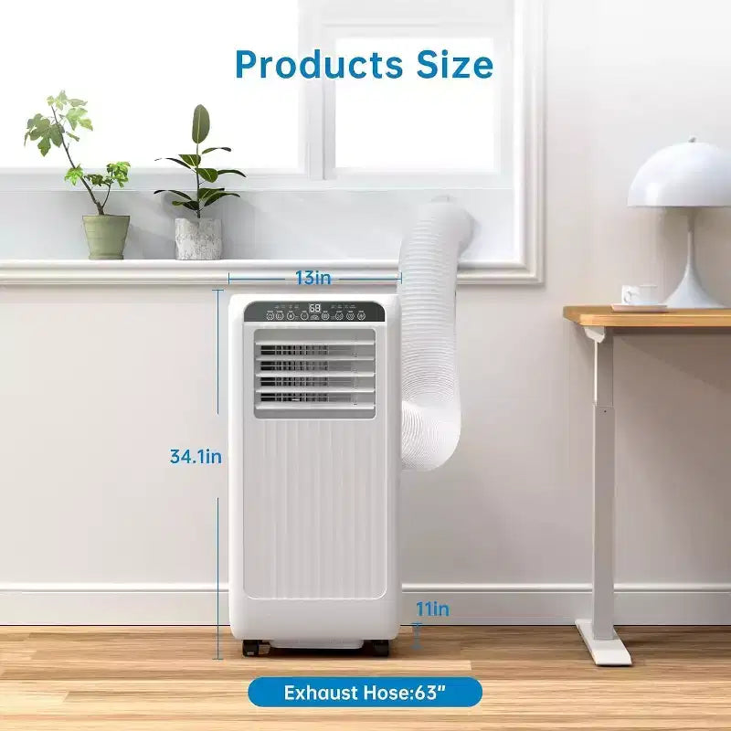8000 BTU Ultra Quiet Portable Air Conditioner 3-in-1 AC with Dehumidifier & Fan, 24H Timer,Window Kit & Remote for 350 Sq.Ft