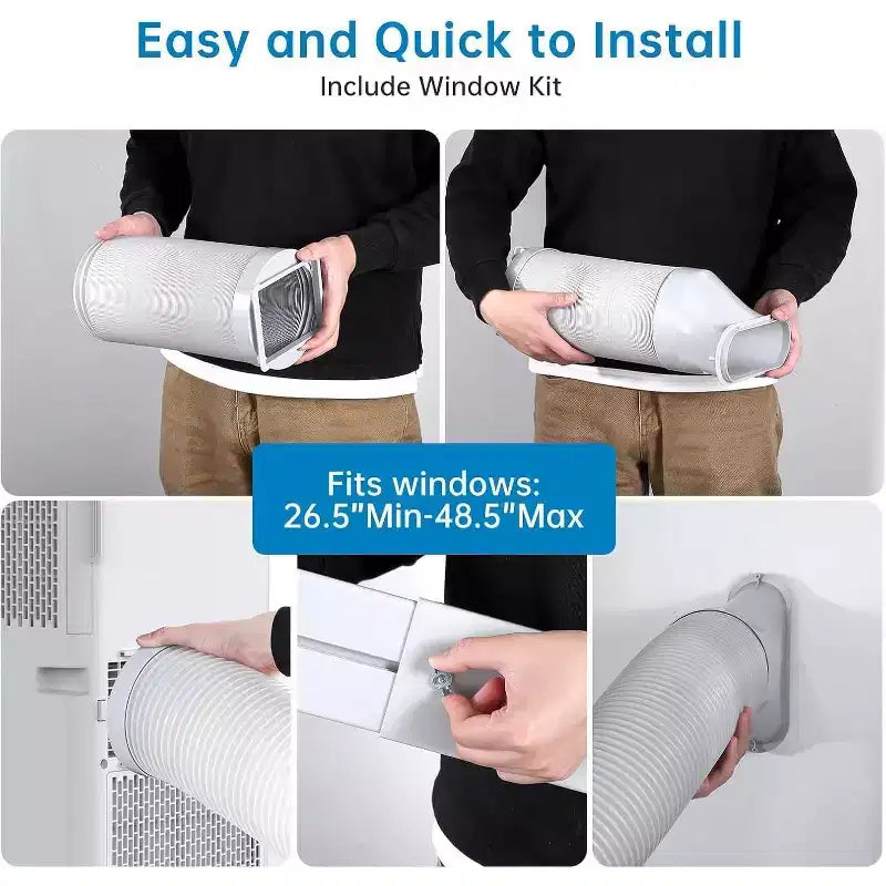 8000 BTU Ultra Quiet Portable Air Conditioner 3-in-1 AC with Dehumidifier & Fan, 24H Timer,Window Kit & Remote for 350 Sq.Ft