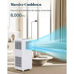 Garvee Portable Air Conditioner 8000 BTU with Remote Control 3-in-1 Cooling Dehumidifying Fan for Rooms up to 350 Sq Ft