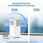Aires Acondicionados Portátiles de 10000 BTU Enfrían Hasta 41.8 m², Unidades de Aire Acondicionado Portátiles 3 en 1 para Habitaciones con Ventilador