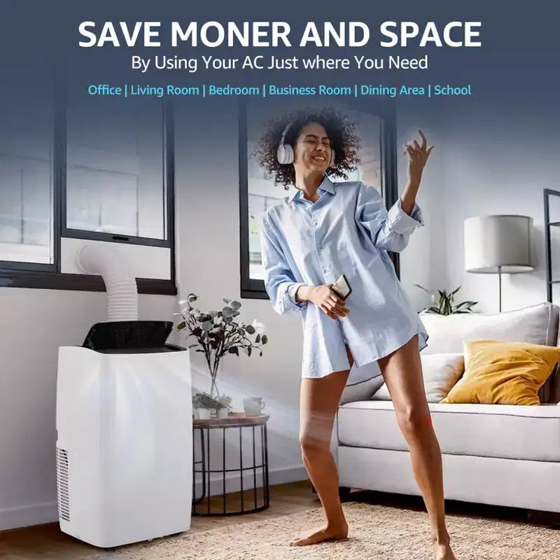 Aire Acondicionado, Aire Acondicionado Portátil de 12000 BTU con Temporizador de Ahorro de Energía de 24H