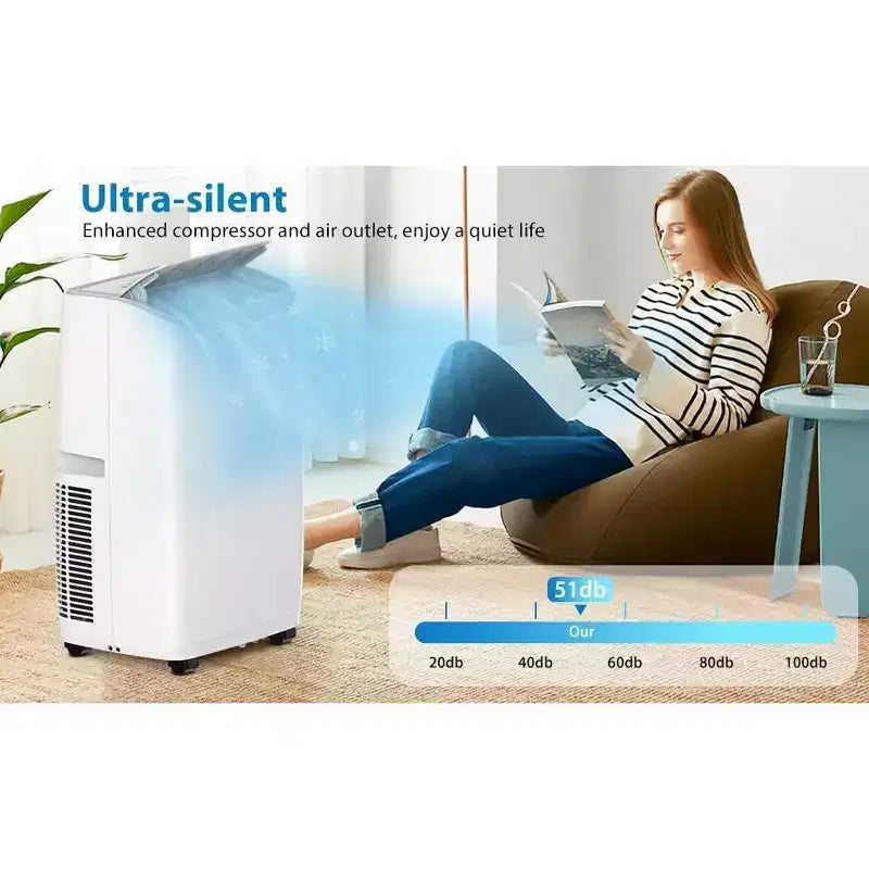 Aire acondicionado portátil 3 en 1 de 14.000 BTU con kit para ventana, enfría hasta 70 m², deshumidificador de 35,5 litros