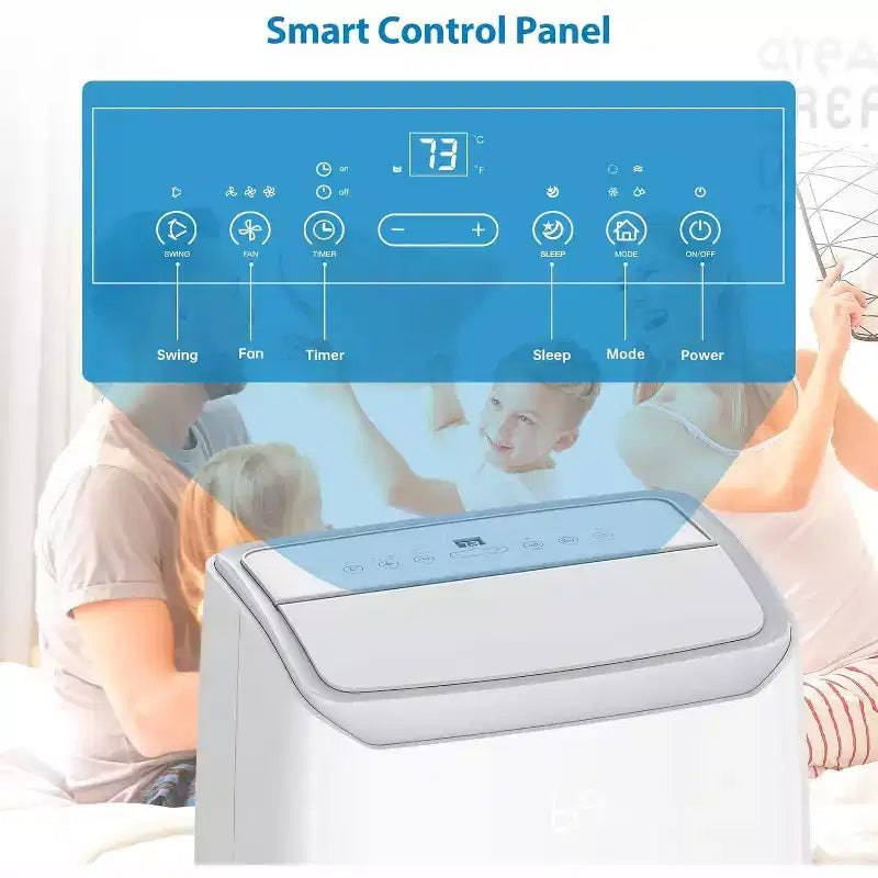 Aire acondicionado portátil 3 en 1 de 14.000 BTU con kit para ventana, enfría hasta 70 m², deshumidificador de 35,5 litros
