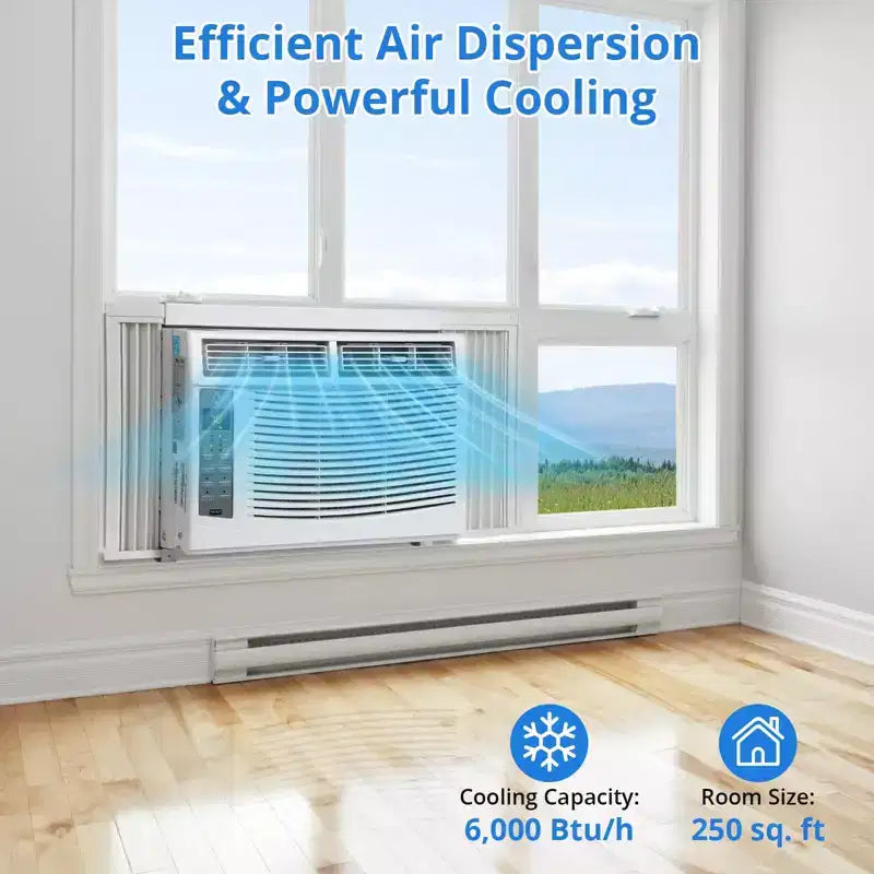 6000BTU Window Air Conditioner Units - Up to 250 Sq.Ft. 115V Air Conditioner Window Unit With Remote