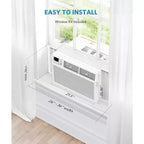 ZAFRO 12,000 BTU Window Air Conditioner Cools up to 550 Sq. ft, Ultra Quiet Window AC Unit with Remote Control
