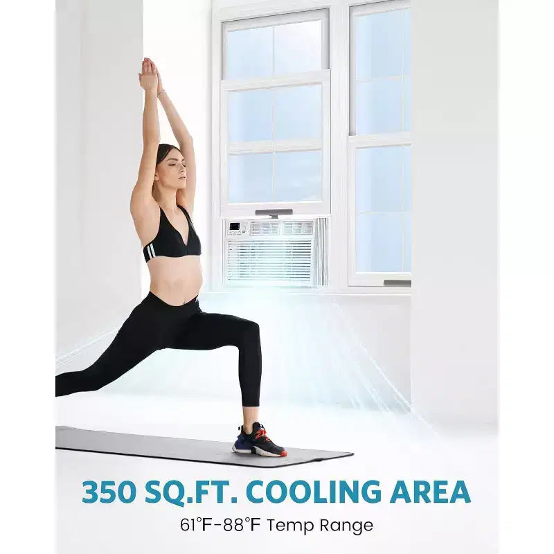 ZAFRO 8,000 BTU Window Air Conditioner Cools up to 350 Sq. ft, Ultra Quiet Window AC Unit with Remote Control