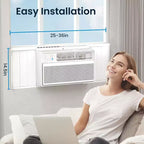 Aire acondicionado de ventana ZAFRO, unidad de aire acondicionado de ventana de 12,000 BTU con control remoto y por aplicación, enfría habitaciones de hasta 46 metros cuadrados, 6 modos, 4 velocidades de ventilador