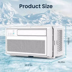Aire acondicionado de ventana ZAFRO, unidad de aire acondicionado de ventana de 12,000 BTU con control remoto y por aplicación, enfría habitaciones de hasta 46 metros cuadrados, 6 modos, 4 velocidades de ventilador