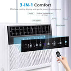 ZAFRO 12,000 BTU Window Air Conditioners Cools up to 550 Sq. Ft, U-Shaped Air Condtioner Window Unit with 6 Modes 24H Timer,
