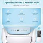 Aires Acondicionados Portátiles ZAFRO 14.000 BTU, Refrigeración, Deshumidificador y Ventilador 3 en 1, Aire Acondicionado Portátil con Control Remoto, Silencioso