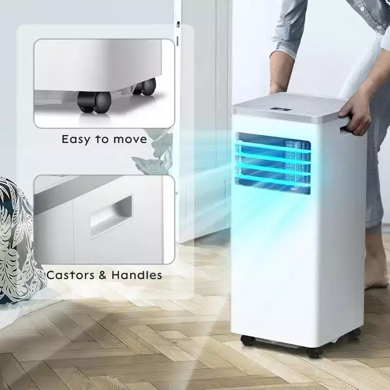 ZAFRO Mando a distancia y kit de ventana, unidad de aire acondicionado 3 en 1 con deshumidificador incorporado, modo ventilador, aire acondicionado portátil, blanco (8.000 BTU)