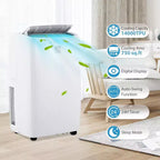 Aire acondicionado portátil de 14000 BTU para habitaciones de hasta 70 m², unidad de aire acondicionado 3 en 1 con modo ventilador, deshumidificador y calefactor