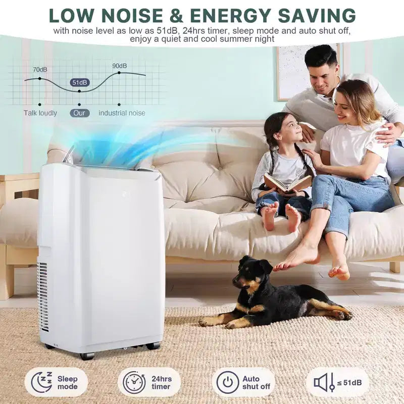 12,000 BTU Portable Air Conditioner for Rooms Up to 550 Sq.Ft, 3-in-1 AC/Dehumidifier/Fan