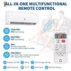 24000 BTU Wifi Mini Split AC, 19 SEER2 208-230V Inverter Ductless Wall AC w/WiFi & Alexa Compatible