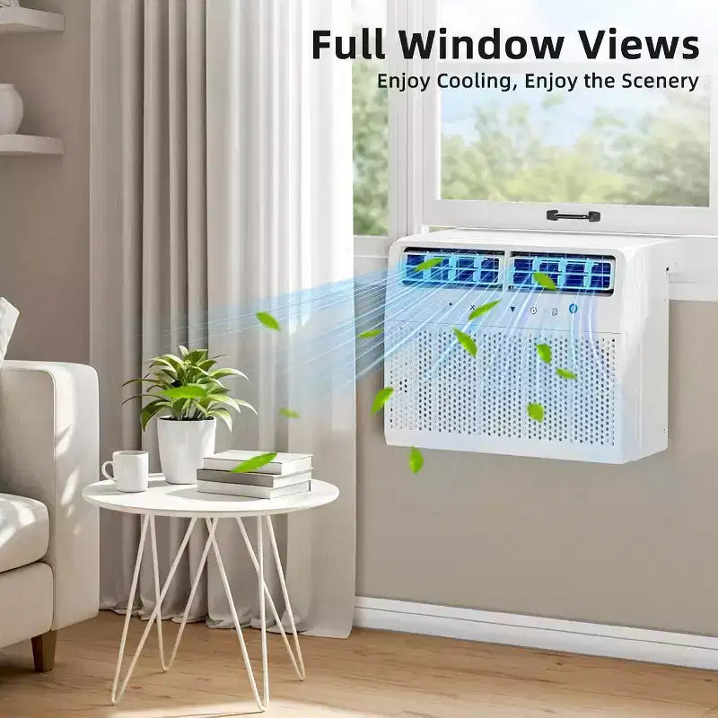 ZAFRO 12,000 BTU U-Shaped Air Conditioner Window Unit Cools up to 550 Sq.ft, Ultra Quiet Window Air Conditioner with Full Window View