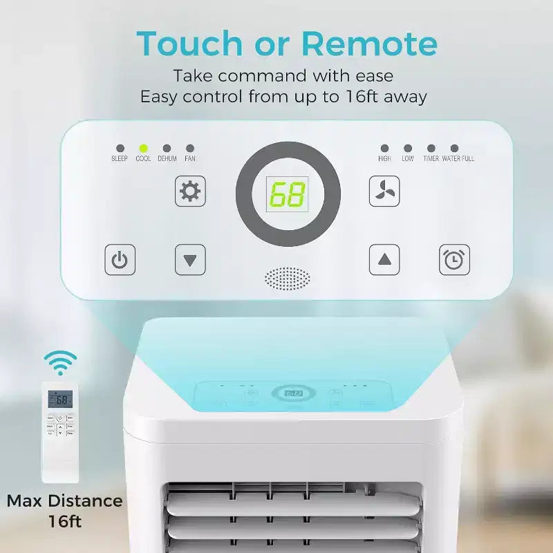 Aires acondicionados portátiles ZAFRO, unidad de aire acondicionado portátil que enfría, con control remoto, aires acondicionados de habitación de 4 modos con pantalla digital