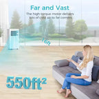 Aires acondicionados portátiles ZAFRO, unidad de aire acondicionado portátil que enfría, con control remoto, aires acondicionados de habitación de 4 modos con pantalla digital