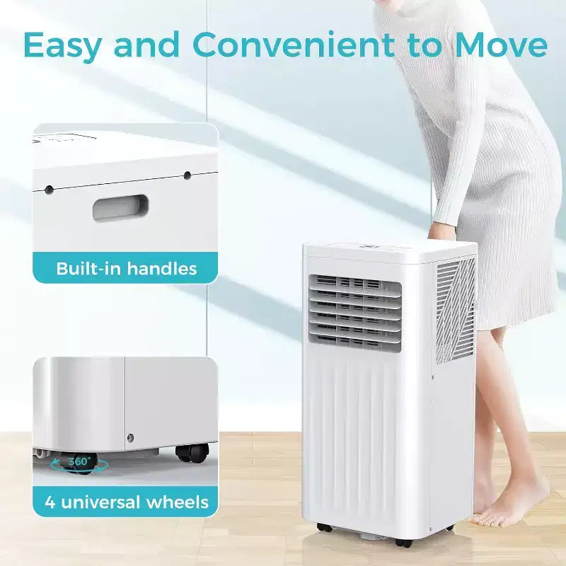 Aires acondicionados portátiles ZAFRO, unidad de aire acondicionado portátil que enfría, con control remoto, aires acondicionados de habitación de 4 modos con pantalla digital