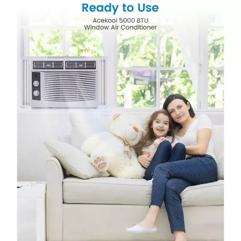 5000 Btu Air Conditioner Window Unit, Fast Cooling to 150 Sq.Ft. Window Ac Unit With Easy-to-Use Mechanical Controls