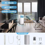ZAFRO Portable Air Conditioners for Room. Ft Portable Ac Quiet Unit with Cooling, Dehumidifier, Fan, Sleep Mode,Remote Control