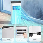 Portable Air Conditioner, 8000 BTU 3 Modes & 2 Speeds with Remote Control, 24H Timer for Bedroom/Office, White