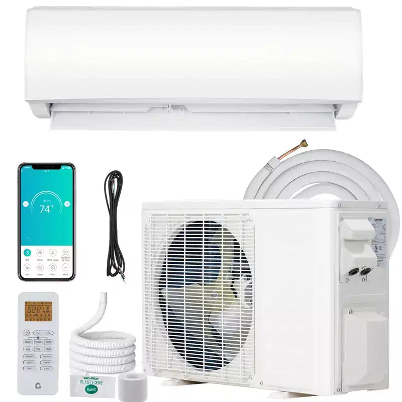 12,000 BTU Ductless Mini Split AC System, 20 SEER2 R45 Series Wifi Enabled Ductless AC Cool Up to 750 Sq. Ft, Complete Installation Kit, 208V/230V